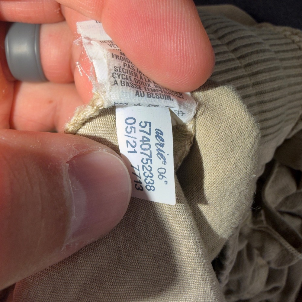 Aerie Women Tan Khaki Cargo Jogger Pants Size S 100% Lyocell Elastic Waist Cuff - Picture 12 of 12